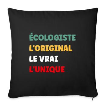 Humour écologiste - Housse de coussin décorative 45 x 45 cm - noir - Devant