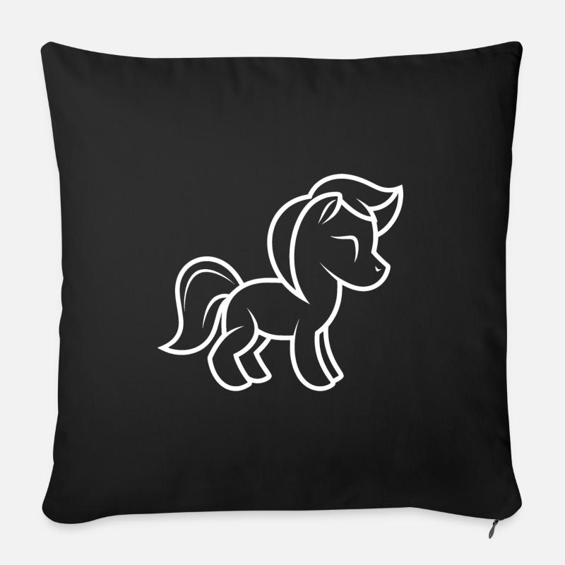 Pony - Sofakissenbezug 45 x 45 cm - Schwarz