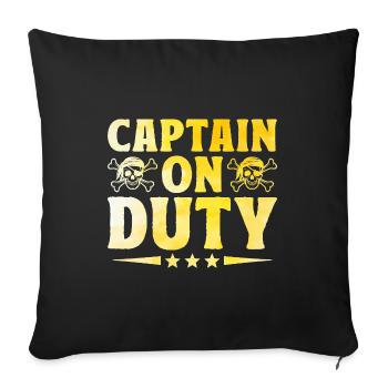 Kapitän im Dienst Piratenjugend Design - Sofakissenbezug 45 x 45 cm - Schwarz - Vorne