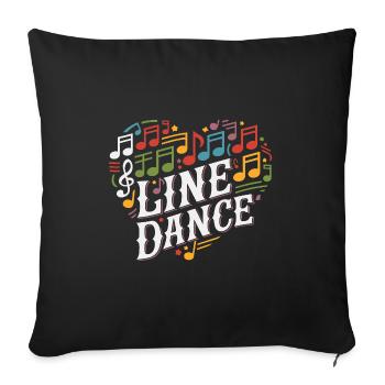 Line Dance Dancing with Love and the Heart - Sofa pillowcase 17,3'' x 17,3'' (45 x 45 cm) - black - Front