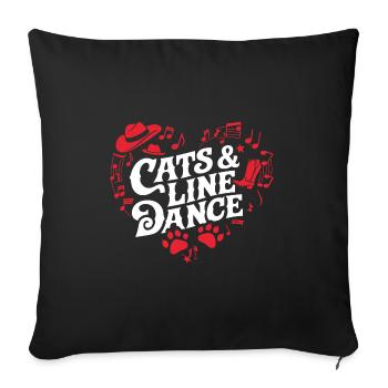Les chats et la danse en ligne. Parfait pour la maman chat - Housse de coussin décorative 45 x 45 cm - noir - Devant