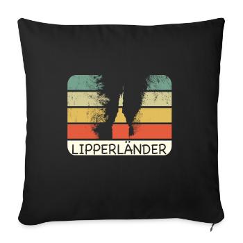 Lipperländer - Hermannsdenkmal -Lippe - Lipperland - Sofakissenbezug 45 x 45 cm - Schwarz - Vorne