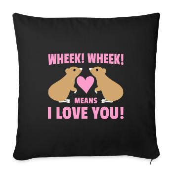 Wheek Wheek Graphic Guinea Pig Owner Pet Cavy Anim - Sofakissenbezug 45 x 45 cm - Schwarz - Vorne