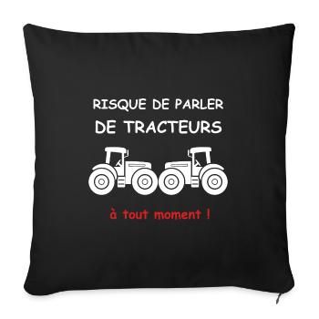 Risque de parler de tracteur - Housse de coussin décorative 45 x 45 cm - noir - Devant