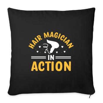 Coiffeur Coiffeur Coiffeur Coiffure Coiffure - Housse de coussin décorative 45 x 45 cm - noir - Devant