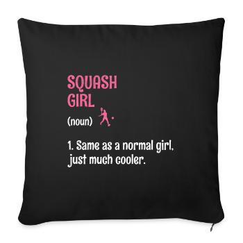 Squash Girl Squash Tennis Player Raquetball Sports - Sofa pillowcase 17,3'' x 17,3'' (45 x 45 cm) - black - Front