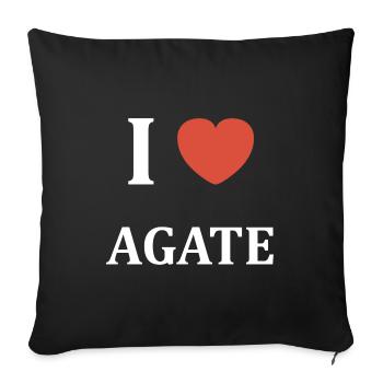 I love Agate - Housse de coussin décorative 45 x 45 cm - noir - Devant