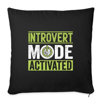 Dictons activés par le mode introverti pour les introvertis - Housse de coussin décorative 45 x 45 cm - noir - Devant