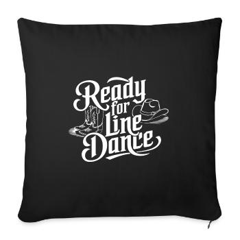 La danse en ligne, mon sport de danse et ma passion - Housse de coussin décorative 45 x 45 cm - noir - Devant