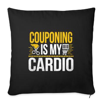 Couponing ist My Cardio Couponer Shopper Geld sparen - Sofakissenbezug 45 x 45 cm - Schwarz - Vorne
