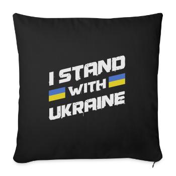 Je soutiens l’Ukraine - arrêtez la guerre - Housse de coussin décorative 45 x 45 cm - noir - Devant