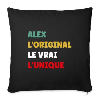 alex33 - Housse de coussin décorative 45 x 45 cm - noir - Devant