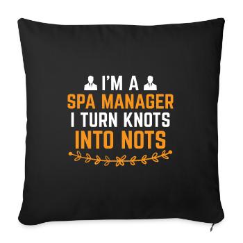 SPA Manager Job Wellness Funny SPA Management Sayi - Sofa pillowcase 17,3'' x 17,3'' (45 x 45 cm) - black - Front