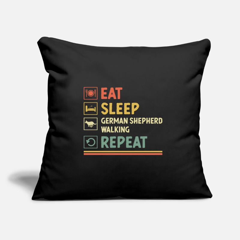 Eat Sleep German Shepherd Walking Repeat GSD Lover Sofa pillowcase 17,3'' x 17,3'' (45 x 45 cm)