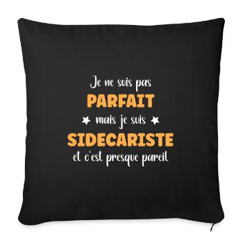 Je suis pas parfait mais sidecariste - Housse de coussin décorative 45 x 45 cm - noir - Devant