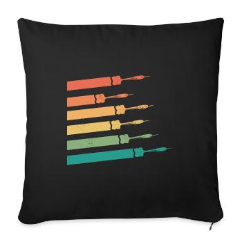 Retro Graphic Dart Player Darts Dartboard Bullseye - Sofa pillowcase 17,3'' x 17,3'' (45 x 45 cm) - black - Front