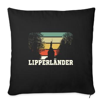 Lipperländer - Hermannsdenkmal -Lippe - Lipperland - Sofakissenbezug 45 x 45 cm - Schwarz - Vorne