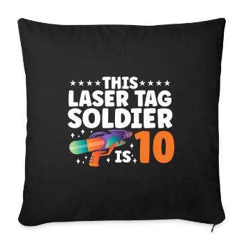 Laser Tag Squad Graphic Lasertag Player Lasertag P - Sofakissenbezug 45 x 45 cm - Schwarz - Vorne
