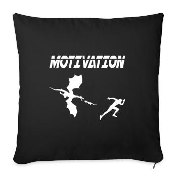 motivation sport running humor dragon - Sofa pillowcase 17,3'' x 17,3'' (45 x 45 cm) - black - Front