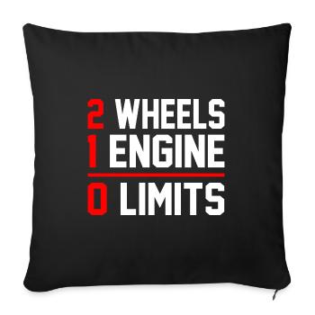 2 Wheels 1 Enginee 0 Limits Dirt Biker Motorcycle - Sofakissenbezug 45 x 45 cm - Schwarz - Vorne
