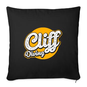 Retro Graphic Cliff Diver Cliff Diving Tombstoning - Sofa pillowcase 17,3'' x 17,3'' (45 x 45 cm) - black - Front