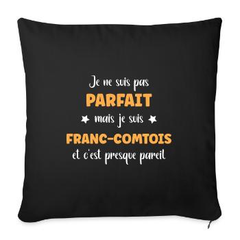Franc Comtois - Housse de coussin décorative 45 x 45 cm - noir - Devant