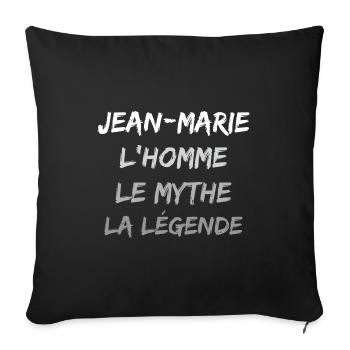 Jean Marie - Housse de coussin décorative 45 x 45 cm - noir - Devant