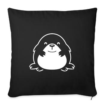 Humour mignonne petite taupe - Housse de coussin décorative 45 x 45 cm - noir - Devant