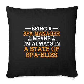 SPA Manager Job Wellness Funny SPA Management Sayi - Sofa pillowcase 17,3'' x 17,3'' (45 x 45 cm) - black - Front