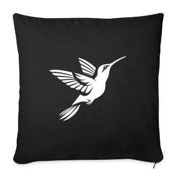 Hummingbird - Sofa pillowcase 17,3'' x 17,3'' (45 x 45 cm) - black - Front