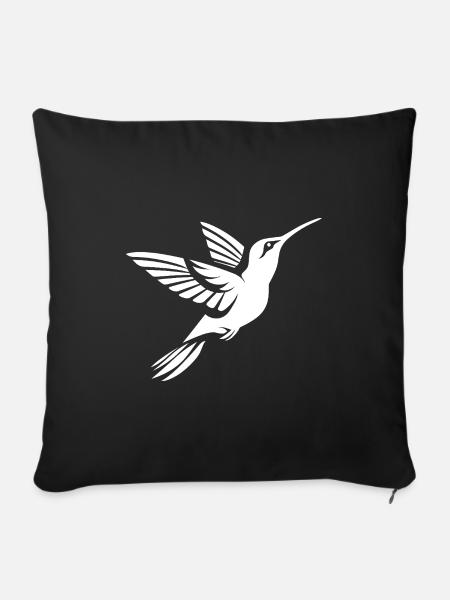 Kolibri - Sofakissenbezug 45 x 45 cm - Schwarz