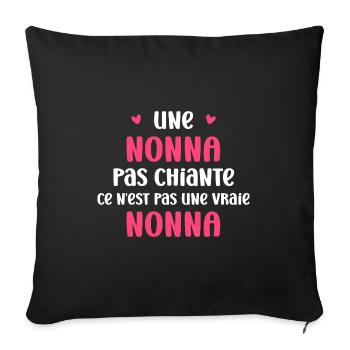 Une Nonna pas chiante ce n'est pas un vraie Nonna - Housse de coussin décorative 45 x 45 cm - noir - Devant