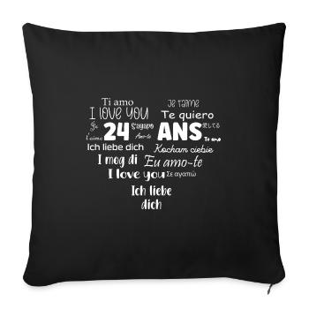 24 ans ensemble - Housse de coussin décorative 45 x 45 cm - noir - Devant