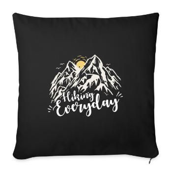 Hiking Everyday Hiker Hike Nature Trekking Mountai - Sofakissenbezug 45 x 45 cm - Schwarz - Vorne