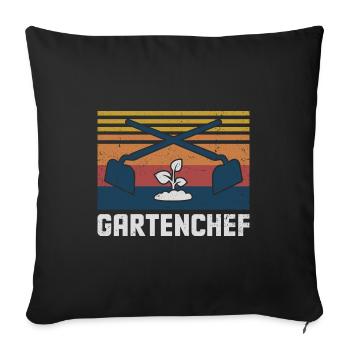 Gartenchef Gärtnerei Gärtner Garten Rasenmäher Gär - Sofakissenbezug 45 x 45 cm - Schwarz - Vorne