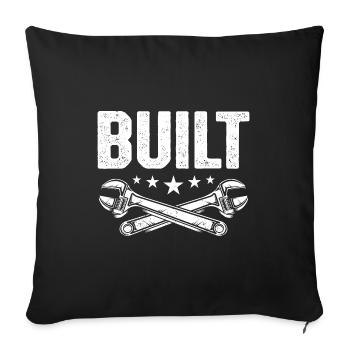 Built Graphic Car Lover Car Mechanic Vehicle Techn - Sofa pillowcase 17,3'' x 17,3'' (45 x 45 cm) - black - Front