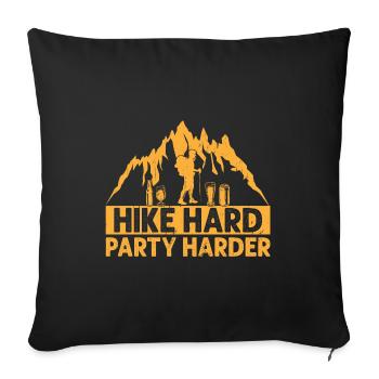 Hiking Hiker Nature Trekking Outdoor Mountaineerin - Sofa pillowcase 17,3'' x 17,3'' (45 x 45 cm) - black - Front