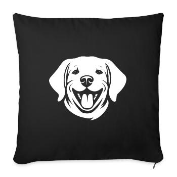 Small dog humor labrador - Sofa pillowcase 17,3'' x 17,3'' (45 x 45 cm) - black - Front