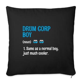 Drum Corps Marching Band Drum Corp Boy Music Percu - Housse de coussin décorative 45 x 45 cm - noir - Devant