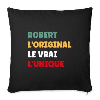 Robert - Housse de coussin décorative 45 x 45 cm - noir - Devant