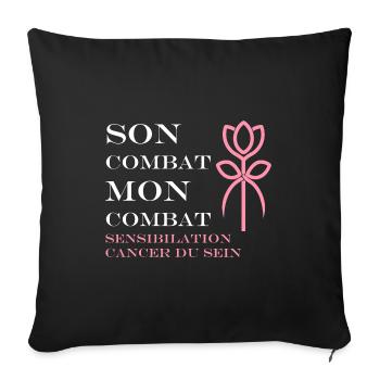 Sensibilisation cancer du sein - Housse de coussin décorative 45 x 45 cm - noir - Devant
