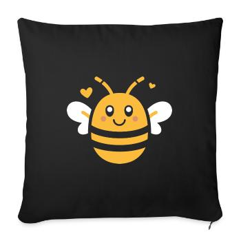 Bee - Sofa pillowcase 17,3'' x 17,3'' (45 x 45 cm) - black - Front