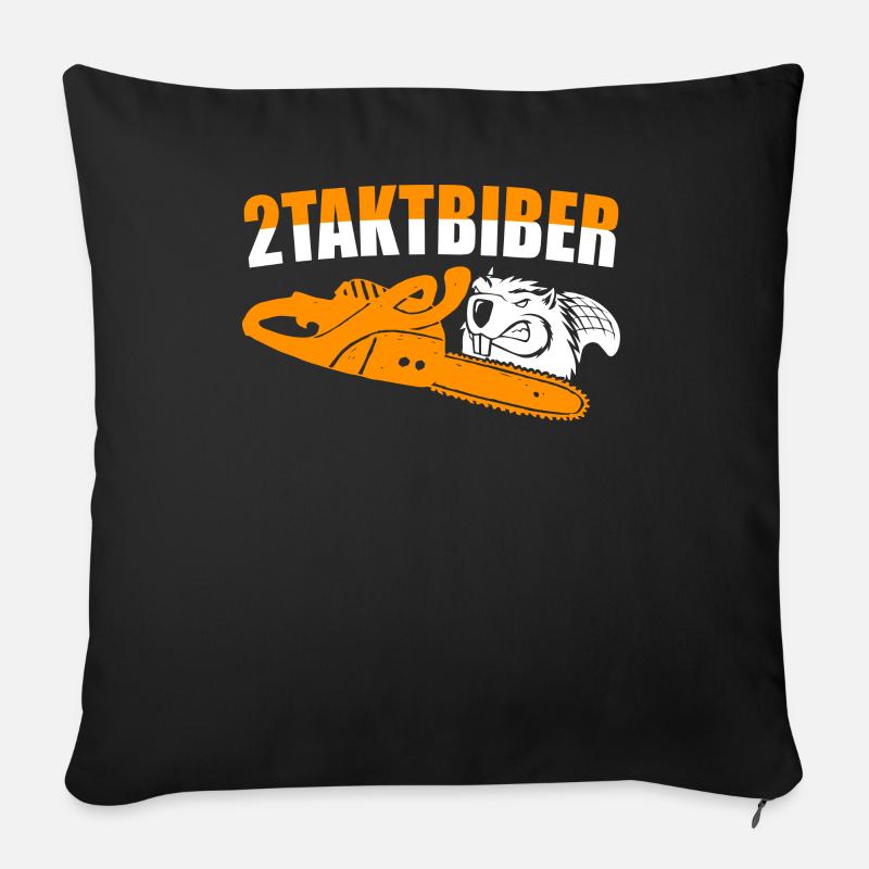 HOLZ SÄGE KETTENSÄGE GESCHENK WALD FÖRSTER BERUF - Sofakissenbezug 45 x 45 cm - Schwarz