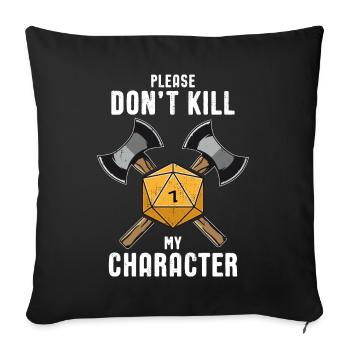 Jeux de rôle Pen and Paper RPG Gaming Dés D20 - Housse de coussin décorative 45 x 45 cm - noir - Devant