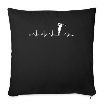 Golf-Vati-Herzschlag-Spieler - Sofakissenbezug 45 x 45 cm - Schwarz - Vorne