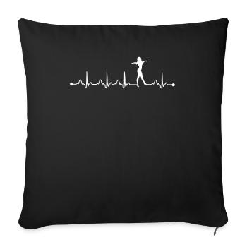 Danse du rythme cardiaque - Housse de coussin décorative 45 x 45 cm - noir - Devant