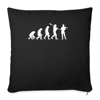 Evolution of Viola Player - Sofa pillowcase 17,3'' x 17,3'' (45 x 45 cm) - black - Front