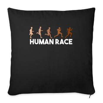 Human Race, Anti Racism - Sofa pillowcase 17,3'' x 17,3'' (45 x 45 cm) - black - Front