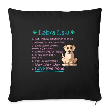 Labra-Law Funny Labrador, Labrador Gift Idea for L - Sofa pillowcase 17,3'' x 17,3'' (45 x 45 cm) - black - Front