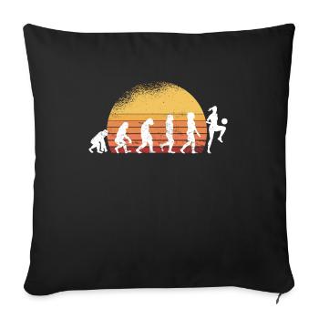 Evolution Women's Football Footballer Women Girls - Sofa pillowcase 17,3'' x 17,3'' (45 x 45 cm) - black - Front